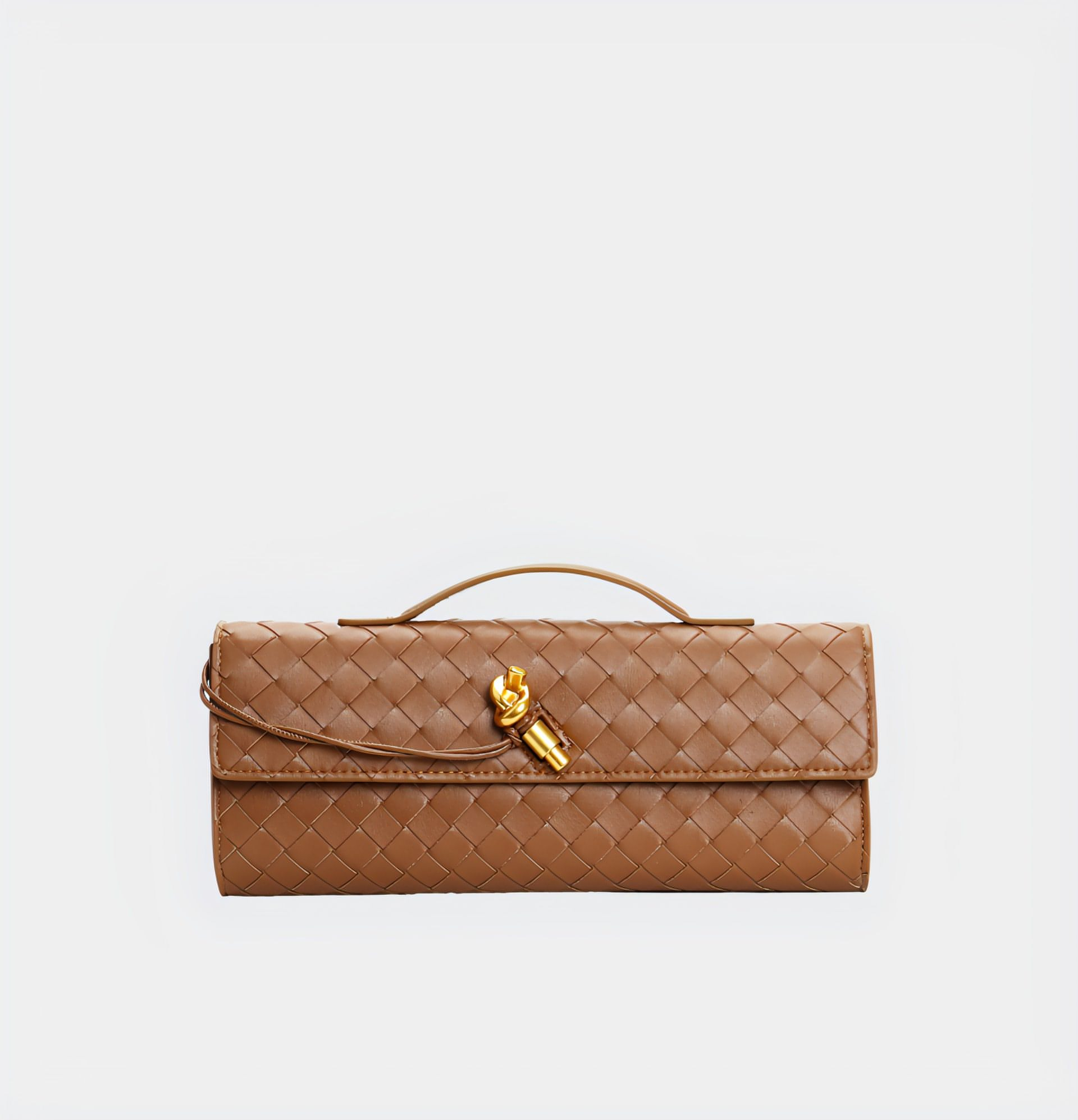 Woven Leather Crossbody Bag with Top Handle