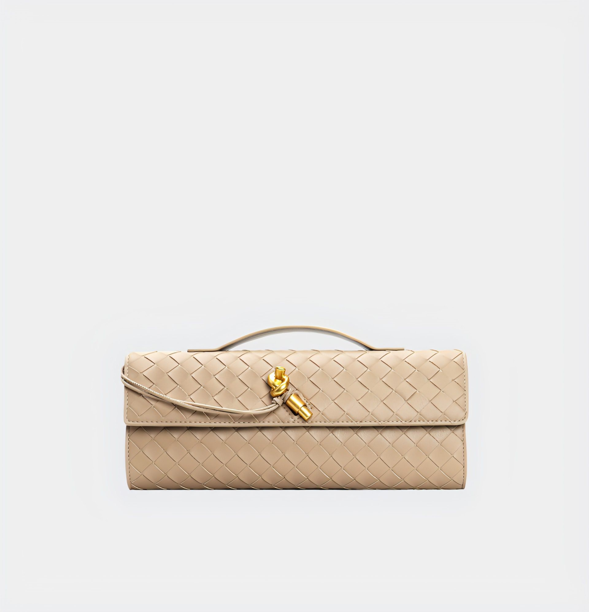 Woven Leather Crossbody Bag with Top Handle