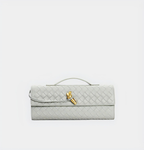 Woven Leather Crossbody Bag with Top Handle