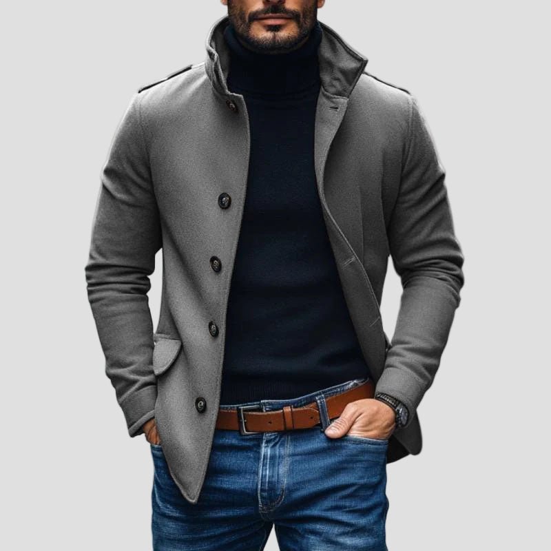 Men's Wool Blend Short Coat Casual Fit