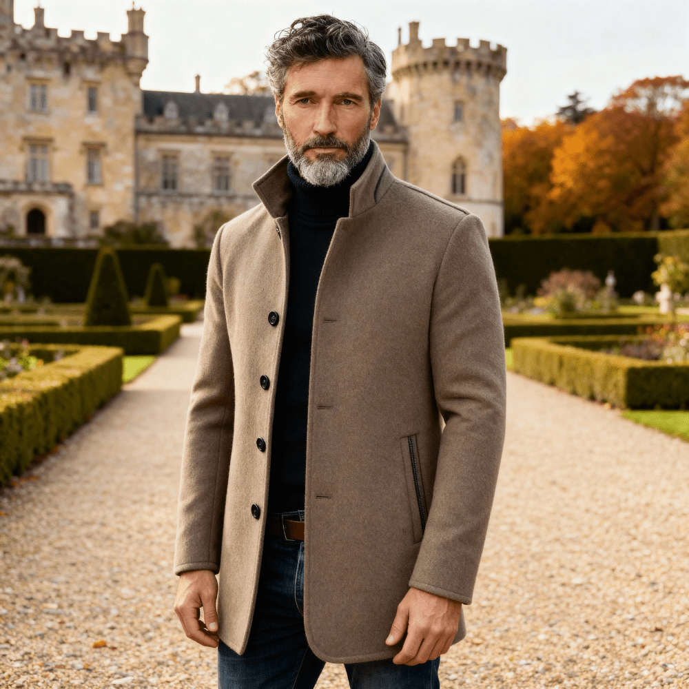 Men's Wool Blend Short Coat Casual Fit