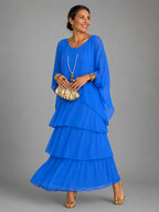 Elegant flowing maxi dress in blue