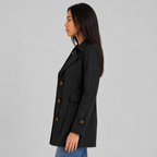 Women's single breasted mid length trench coat