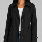Women's single breasted mid length trench coat