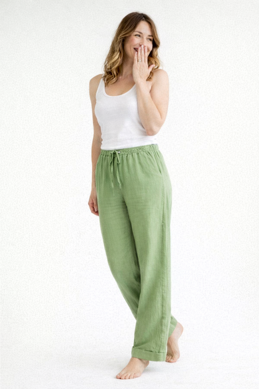 High Rise Relaxed Straight Leg Trousers