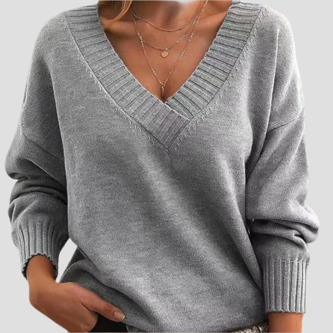Women's Relaxed Fit V-Neck Cashmere Pullover