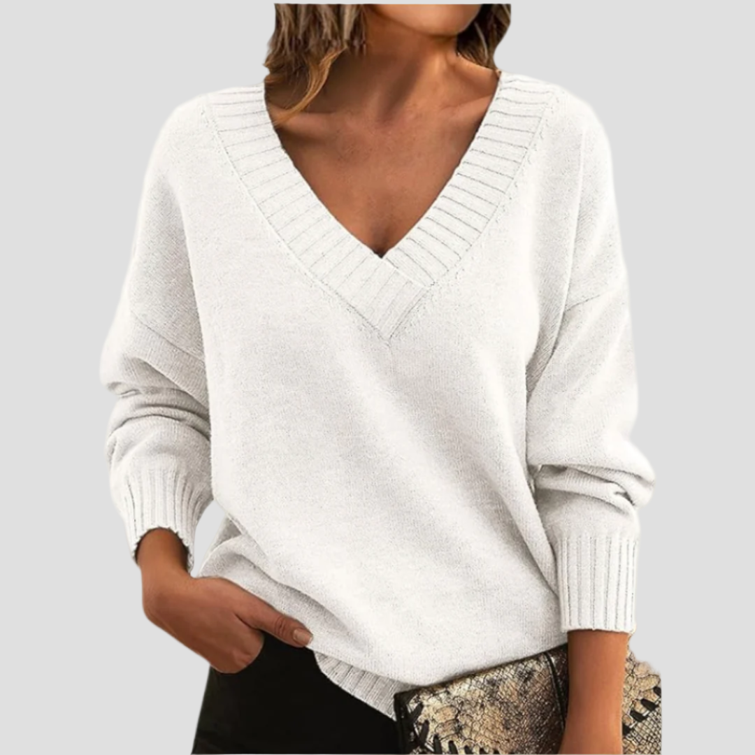 Women's Relaxed Fit V-Neck Cashmere Pullover