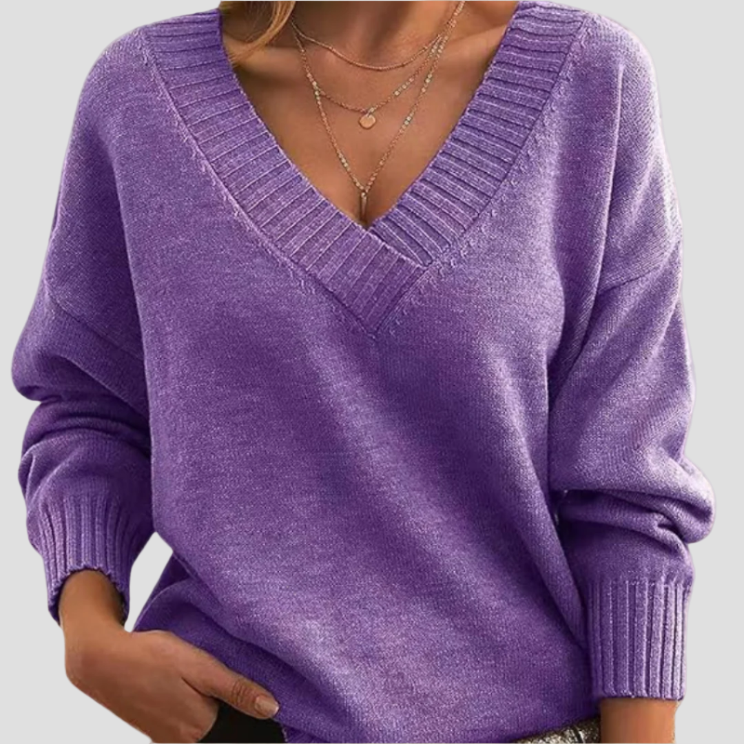 Women's Relaxed Fit V-Neck Cashmere Pullover