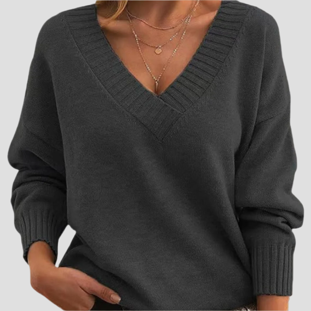 Women's Relaxed Fit V-Neck Cashmere Pullover