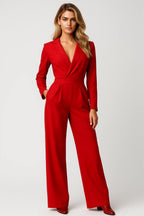 Long Sleeve Wide-Leg Jumpsuit