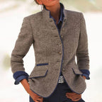 Women's Fitted Cardigan Stand Collar Button Front