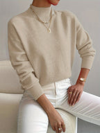 Women's warm soft knit turtleneck sweater