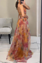 Floral Print Summer Dress Long Flowing Silhouette 7