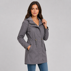 Lightweight hooded cotton blend windbreaker jacket