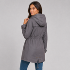 Lightweight hooded cotton blend windbreaker jacket