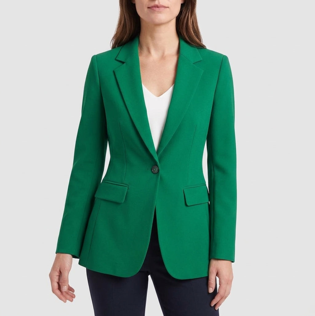 Women's tailored single breasted blazer in green
