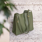 Vegan leather shoulder tote bag