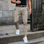 Slim Stretch Chino in Check Pattern