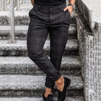 Slim Stretch Chino in Check Pattern