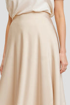 High Waist Draped Midi Skirt