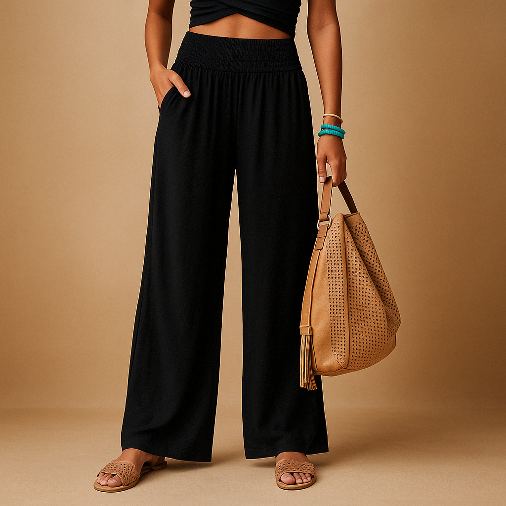 High Waist Linen Pants for Women - Comfortable, breathable elastic casual trousers perfect for warm weather and stylish everyday wear. 7