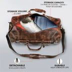Vintage leather weekender duffle bag