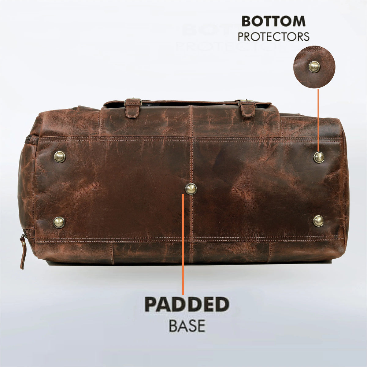 Vintage leather weekender duffle bag