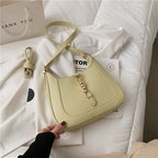 Vegan leather baguette shoulder bag