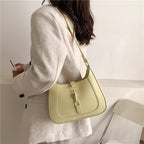 Vegan leather baguette shoulder bag