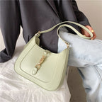 Vegan leather baguette shoulder bag