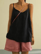 Spaghetti Strap Linen Top Women