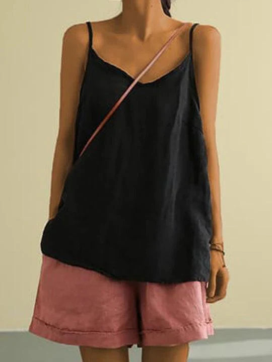 Spaghetti Strap Linen Top Women