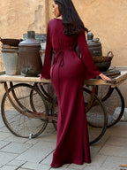 Long Sleeve Figure-Hugging Maxi Dress