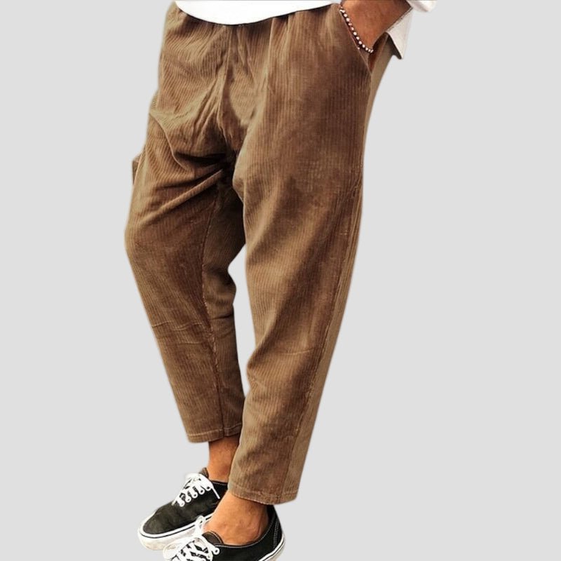 Loose Fit Casual Corduroy Trousers