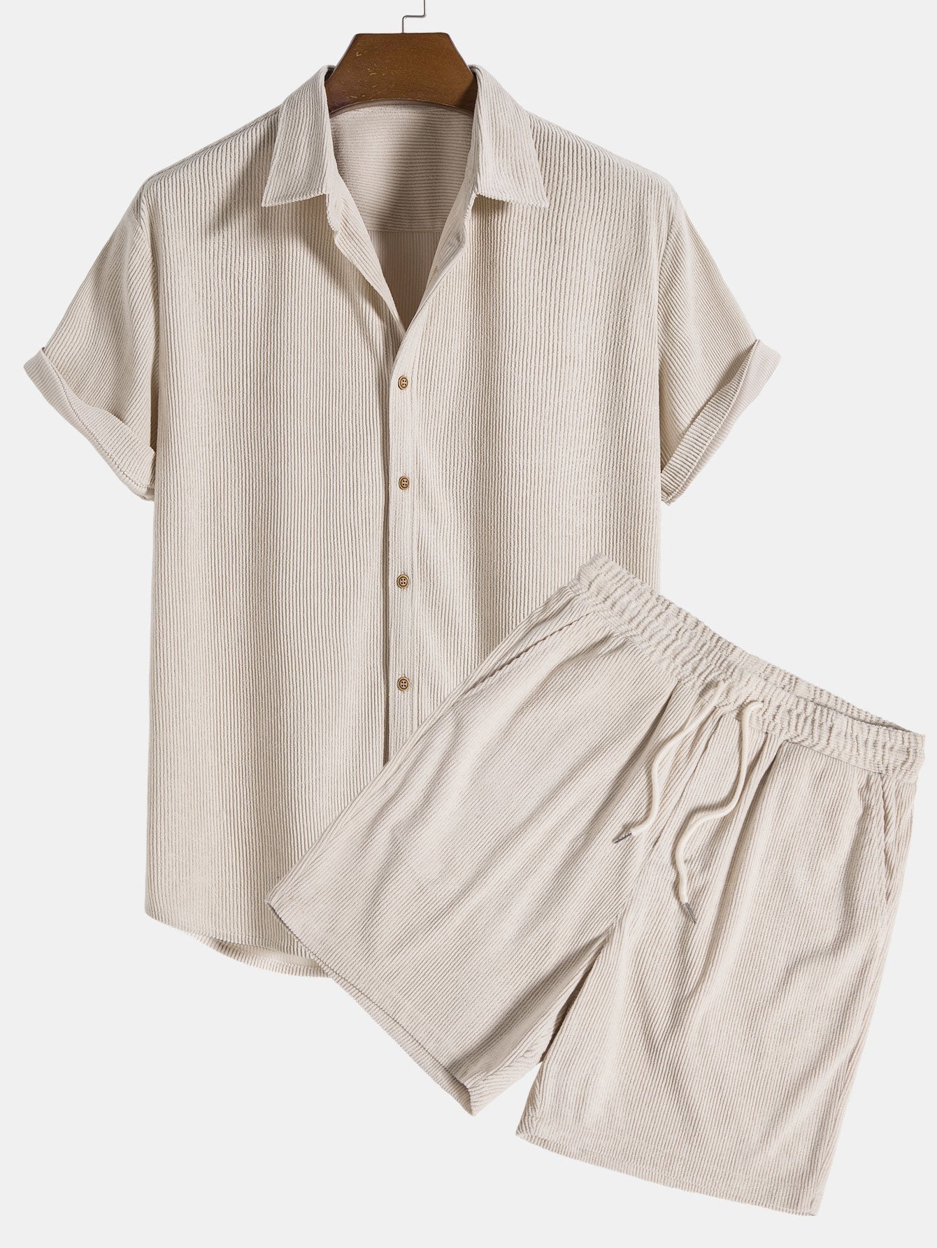 Men's Two-Piece Casual Ribbed Summer Set