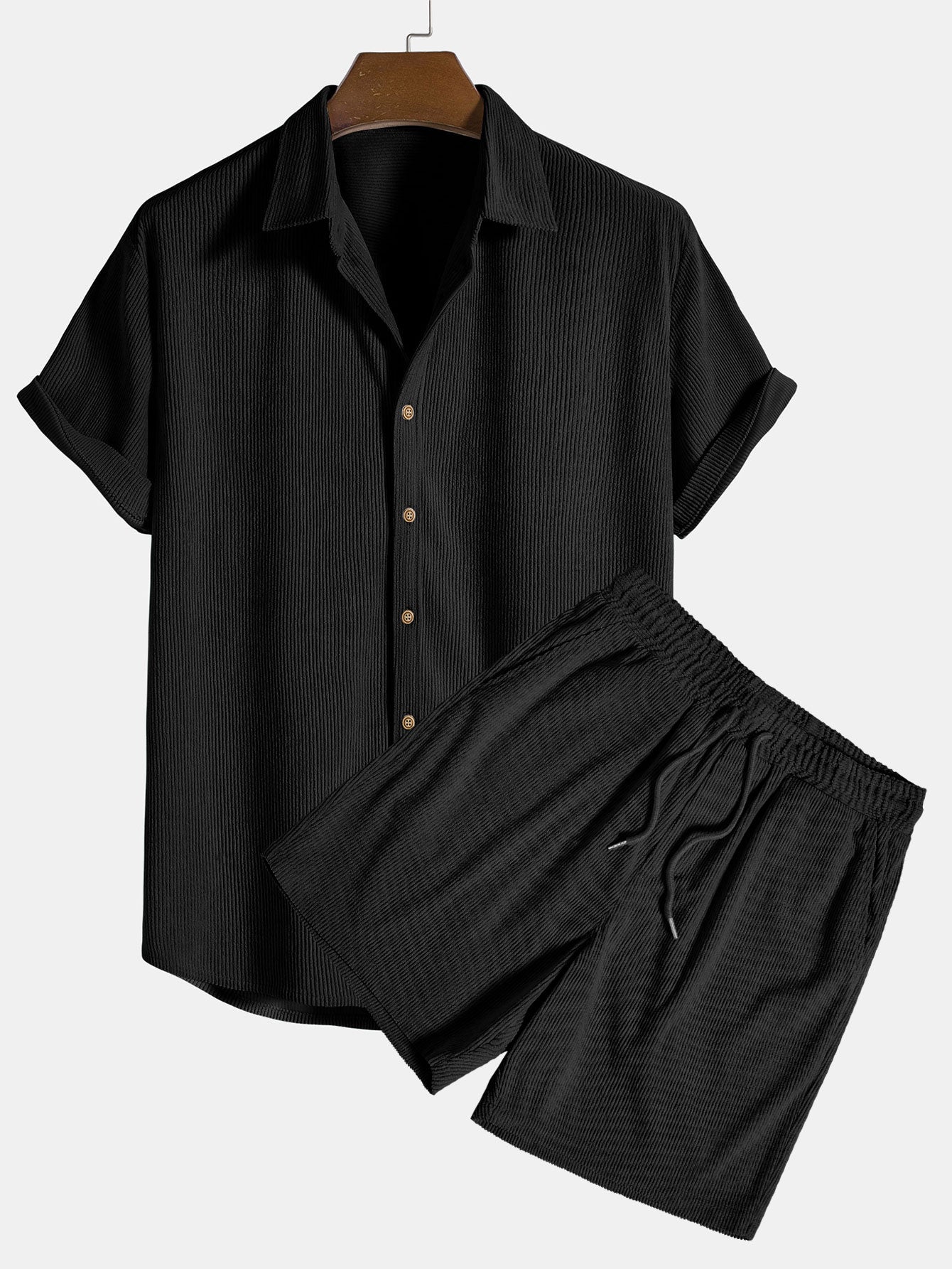 Men's Two-Piece Casual Ribbed Summer Set