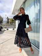 Celestial Harmony Lace Midi Dress