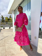Celestial Harmony Lace Midi Dress