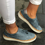 Women's orthopedic slip on shoes no laces easy on and off in blue