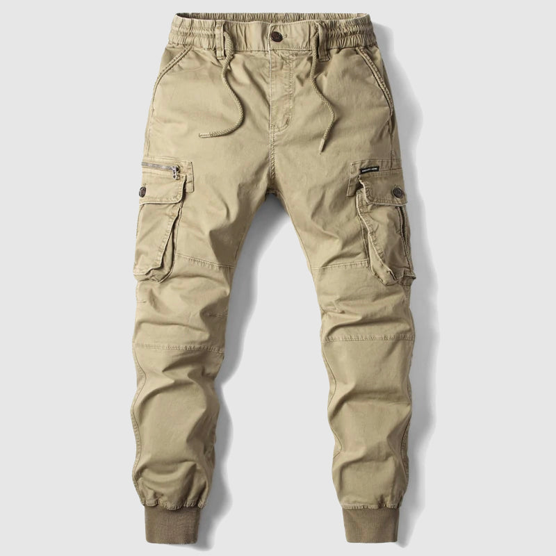 Men's cargo joggers pants designed for outdoor activities, featuring multiple pockets, a comfortable fit, and durable fabric for versatility and style. 0