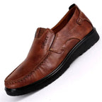 Men's casual leather loafers featuring a non-slip sole, designed for comfort and everyday wear, perfect for versatile styling. 0