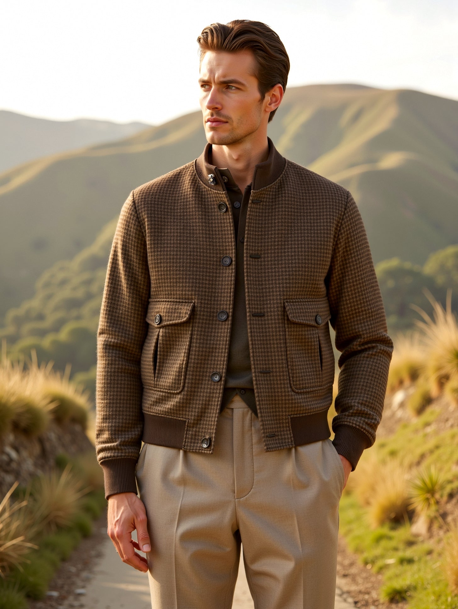 Men's Plaid Jacket in Wool Blend