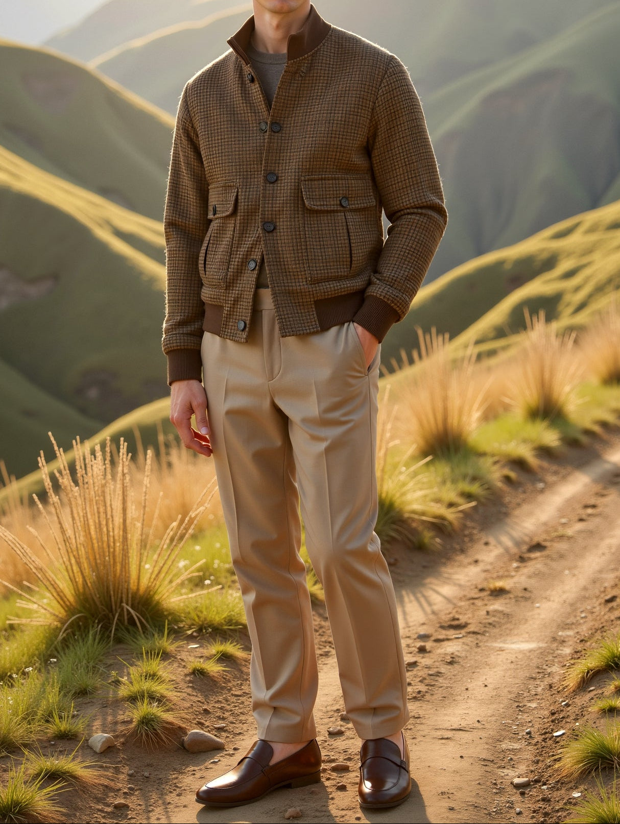 Men's Plaid Jacket in Wool Blend