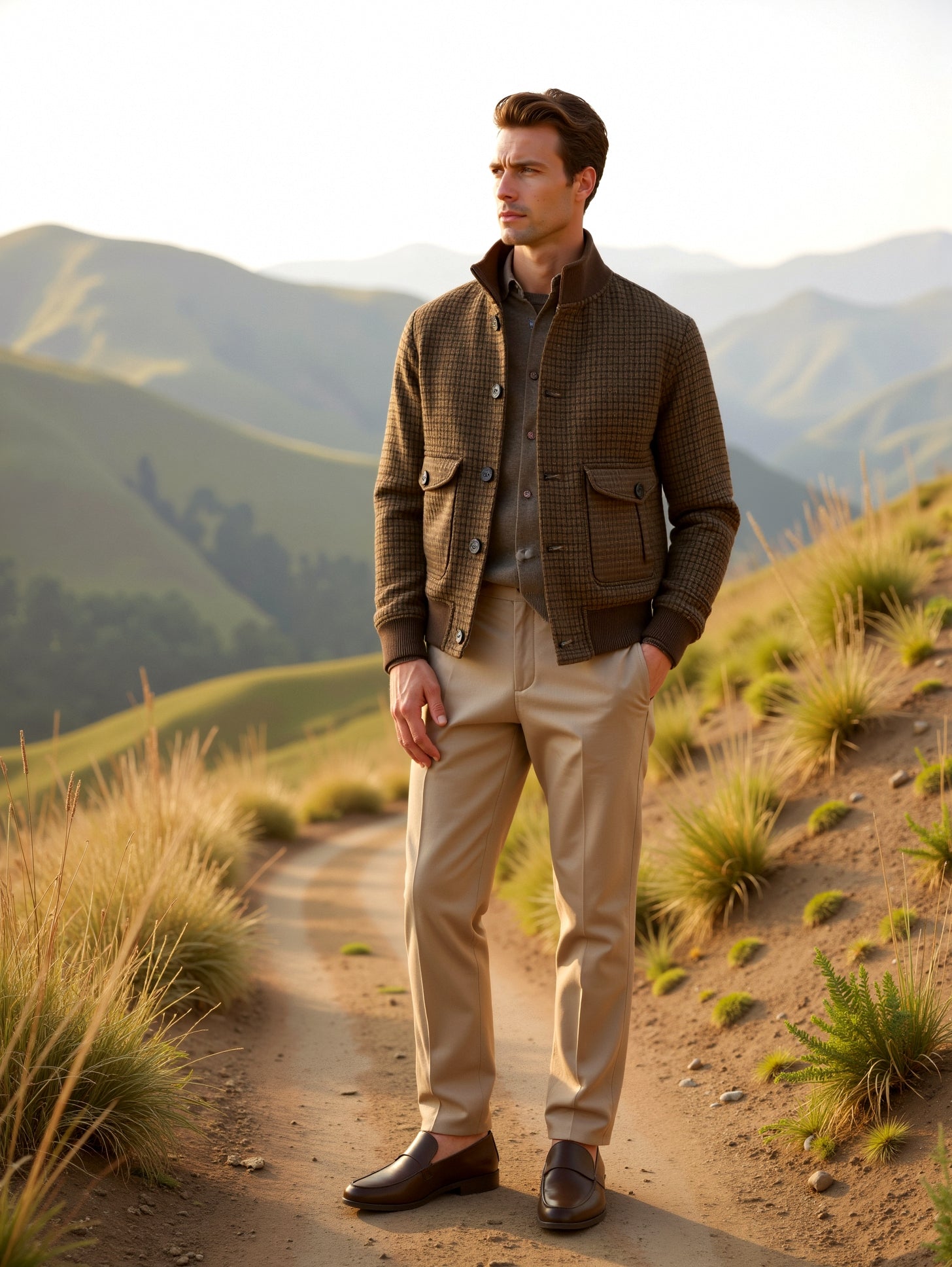 Men's Plaid Jacket in Wool Blend