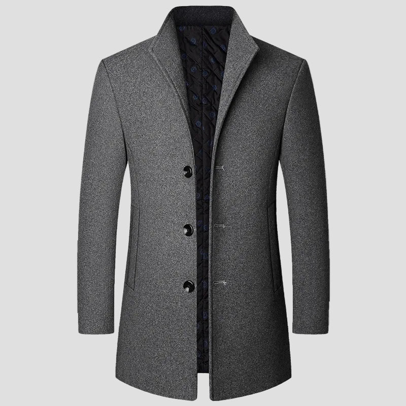 Men's Quilted Single-Breasted Winter Coat