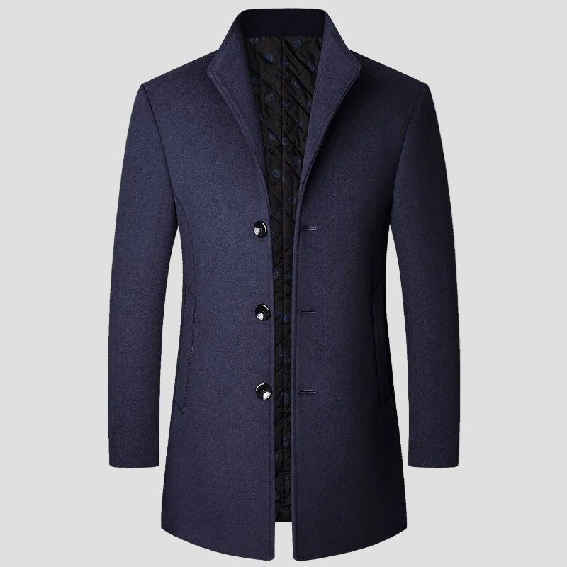 Men's Quilted Single-Breasted Winter Coat