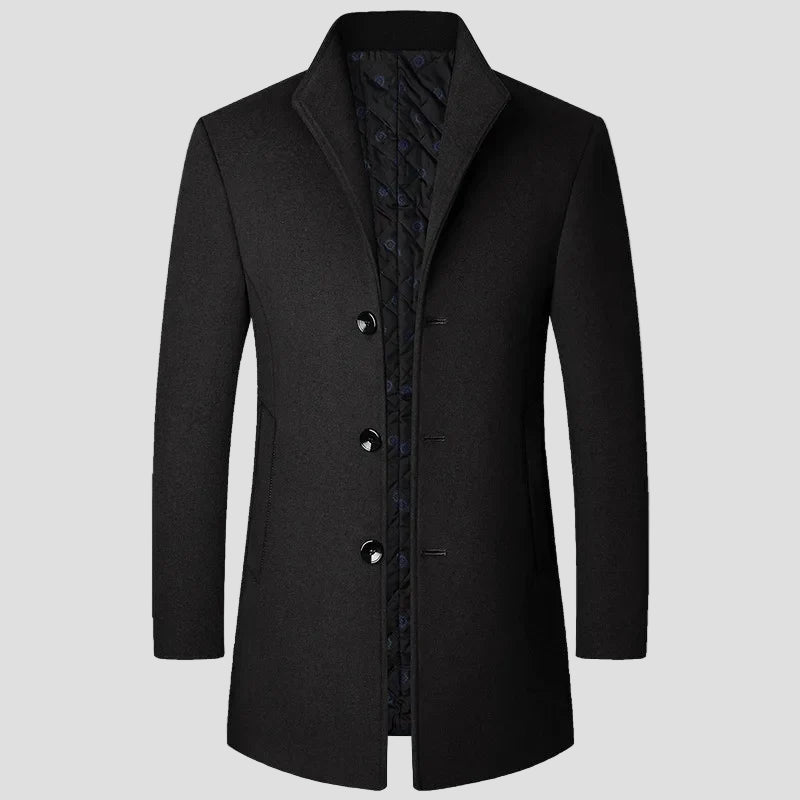 Men's Quilted Single-Breasted Winter Coat