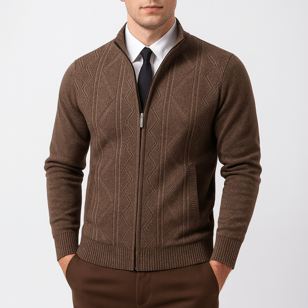 Zip-Up Cardigan For Men