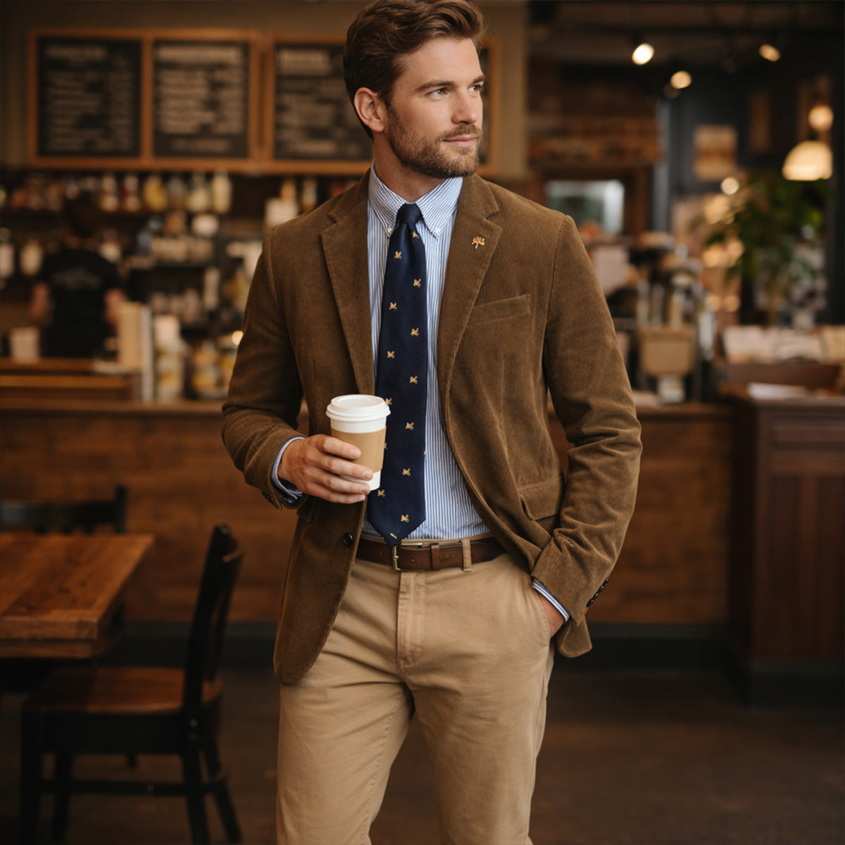 Vintage tailored blazer with elbow patches