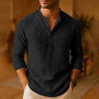 Men's Relaxed Fit Long Sleeve Shirt with Dropped Shoulder